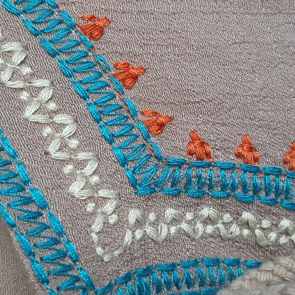 Ciel tunic top L embroidered excellent con boho ruffled elastic sleeve ⁰ - Picture 12 of 12